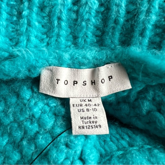 TOPSHOP Turquoise Roll Neck Sweater 8-10 - Picture 6 of 10